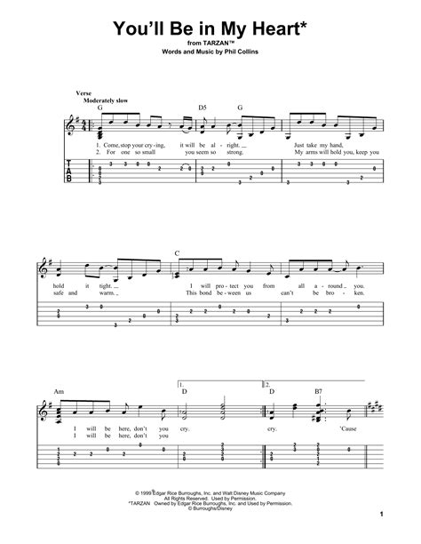Phil Collins – Youll Be In My Heart chords .
